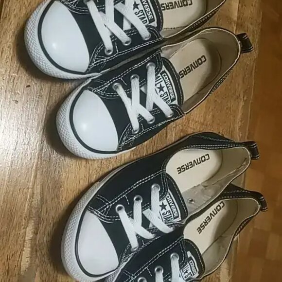 Women's Black Converse All Stars Low Top- Size 7 and 7.5 - Picture 1 of 10